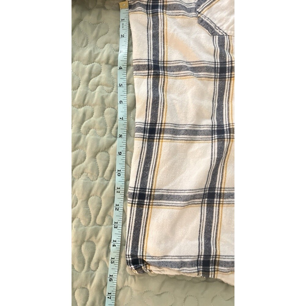 Levi’s Mens XXL Flannel Shirt White Blue Yellow Plaid Button Up Long Sleeve - Picture 6 of 16